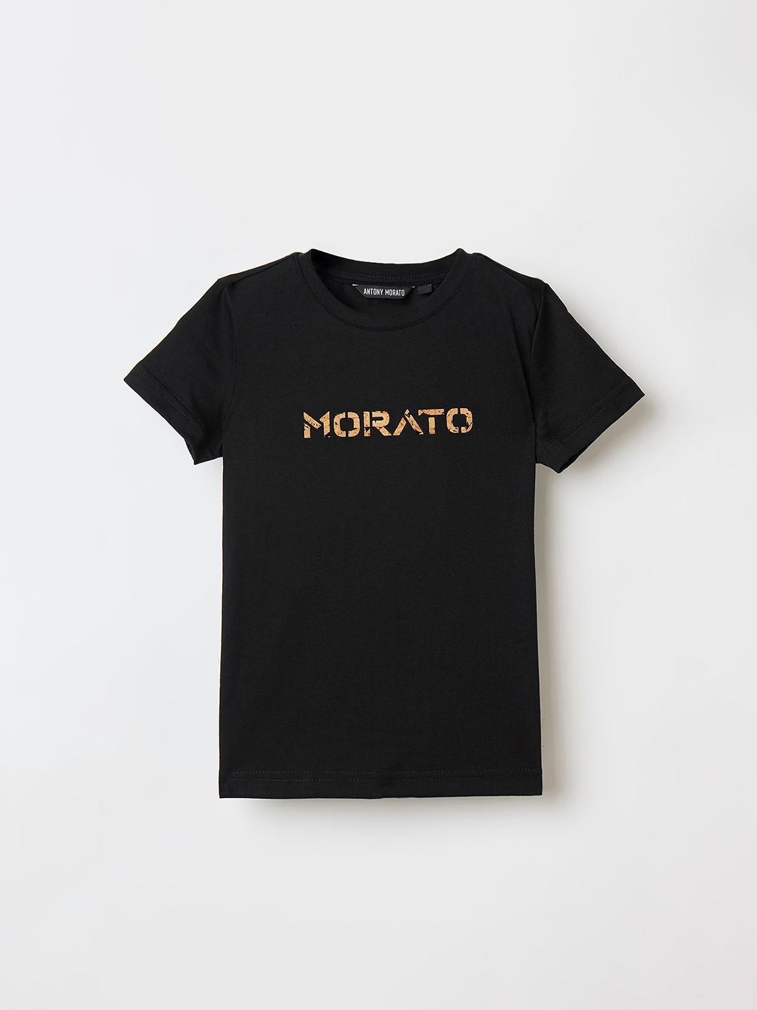 Antony Morato Boys Typographic Printed Round Neck Pure Cotton T-shirt