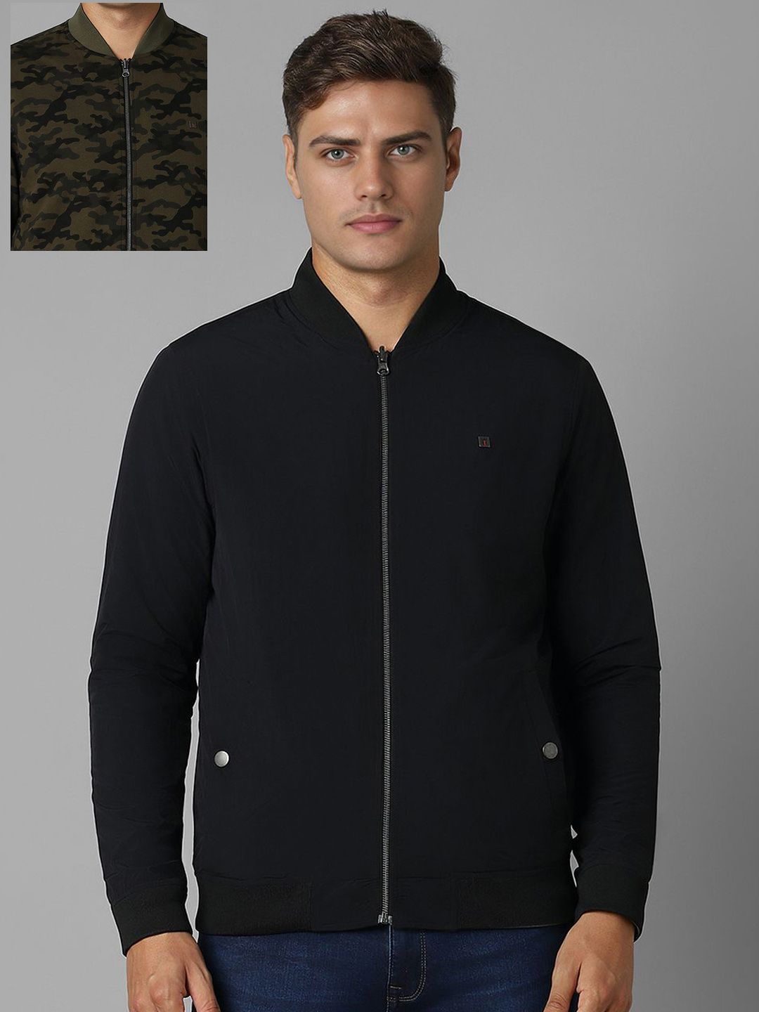 Louis Philippe Jeans Pack Of 2 Open Front Pure Cotton Mock Collar Jackets
