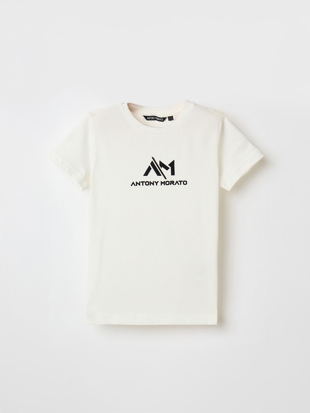 Antony Morato Boys Typographic Printed Round Neck Pure Cotton T-shirt