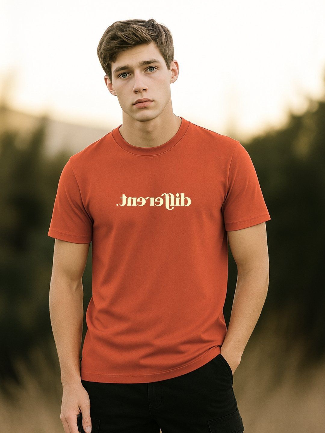 NOBERO Typography Printed Short Sleeves Pure Cotton T-shirt