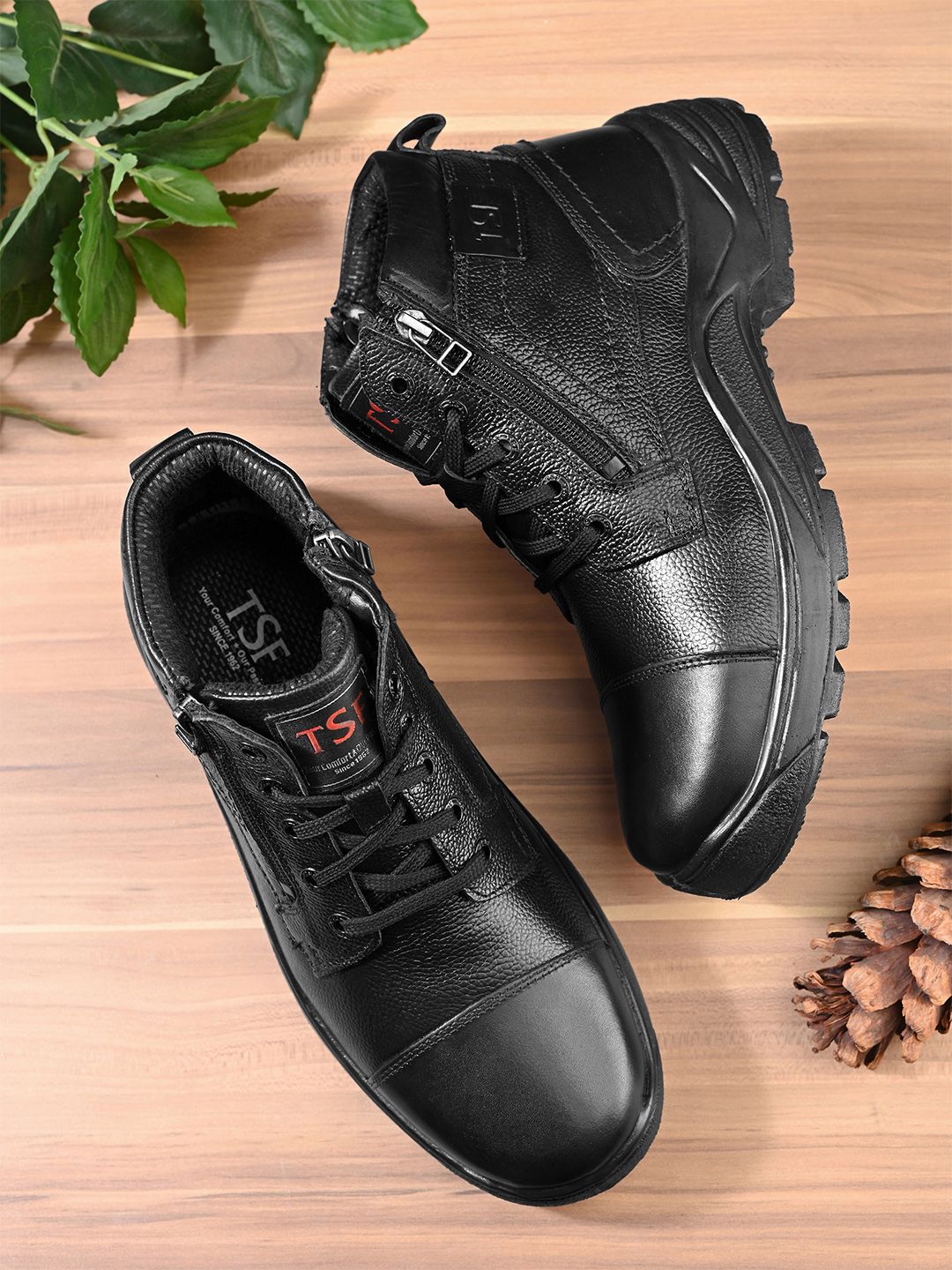 TSF TSF Leather Men Black Leather Formal Boots