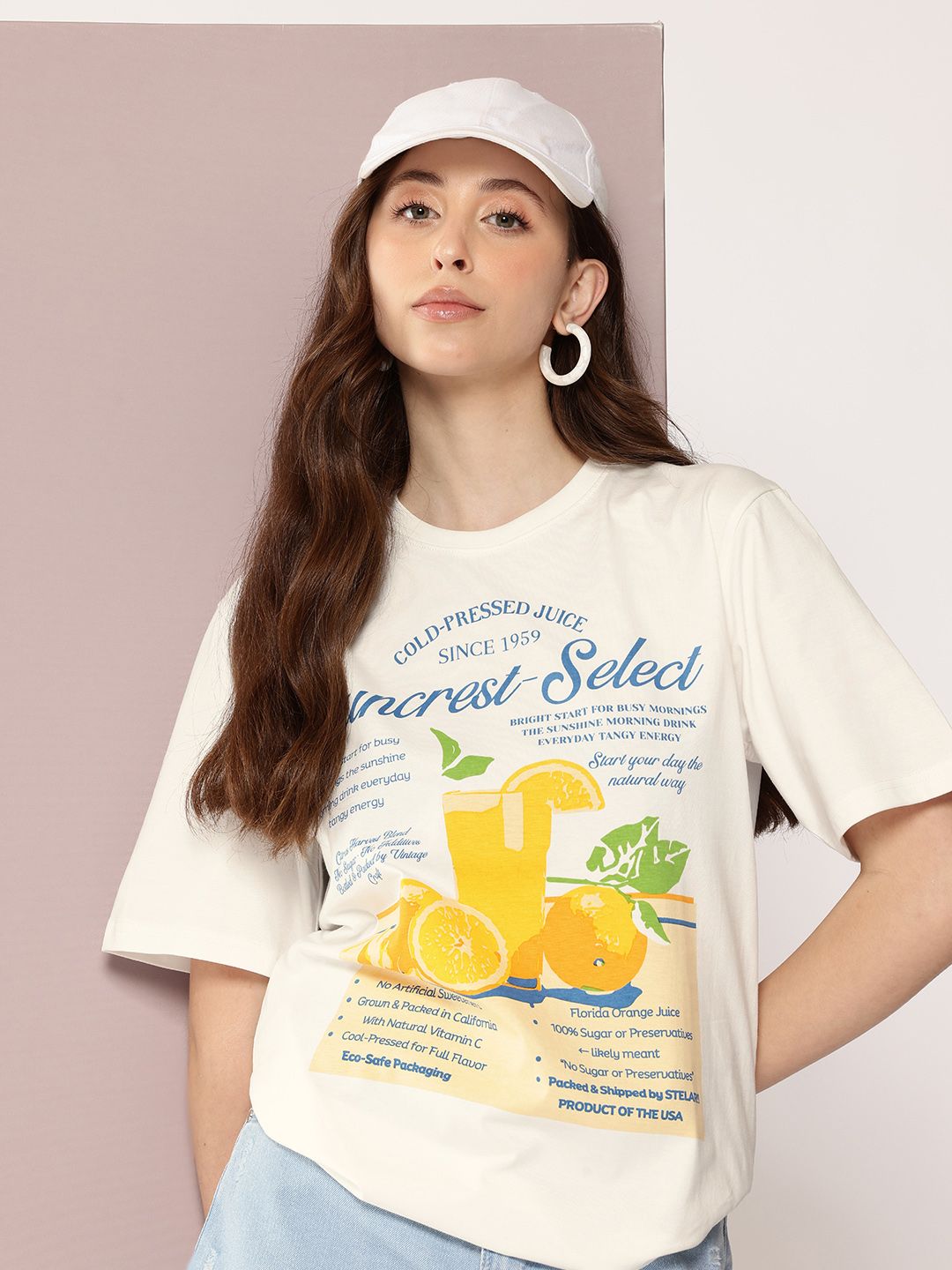 DILLINGER Women Printed Round Neck Oversized Tshirts