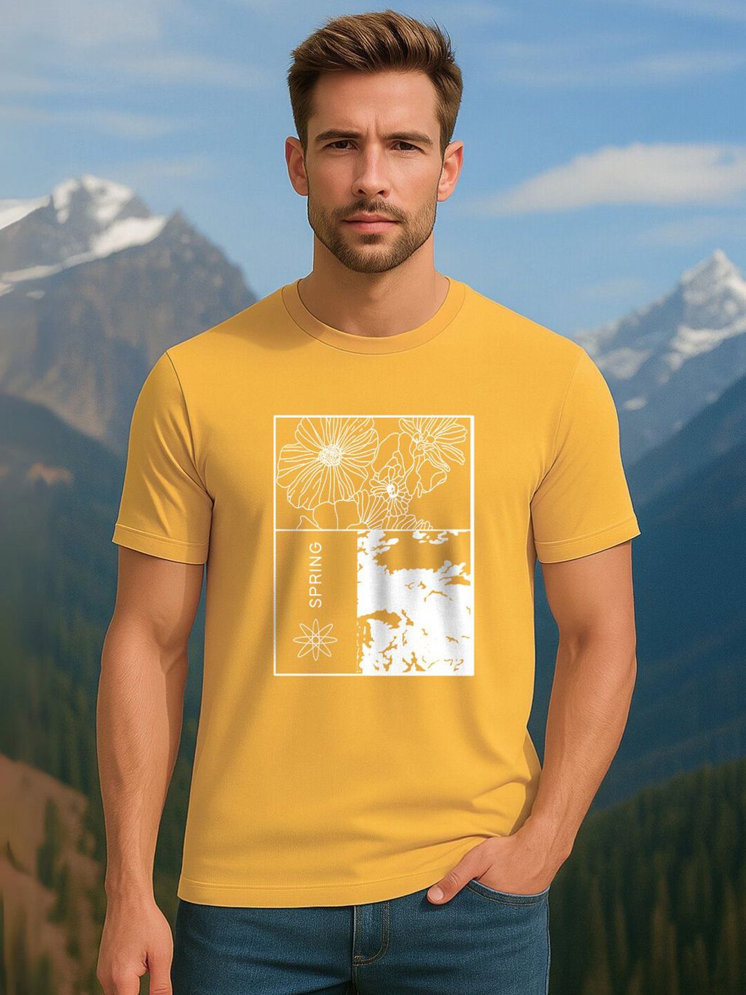 NOBERO Graphic Printed Short Sleeves Pure Cotton T-shirt