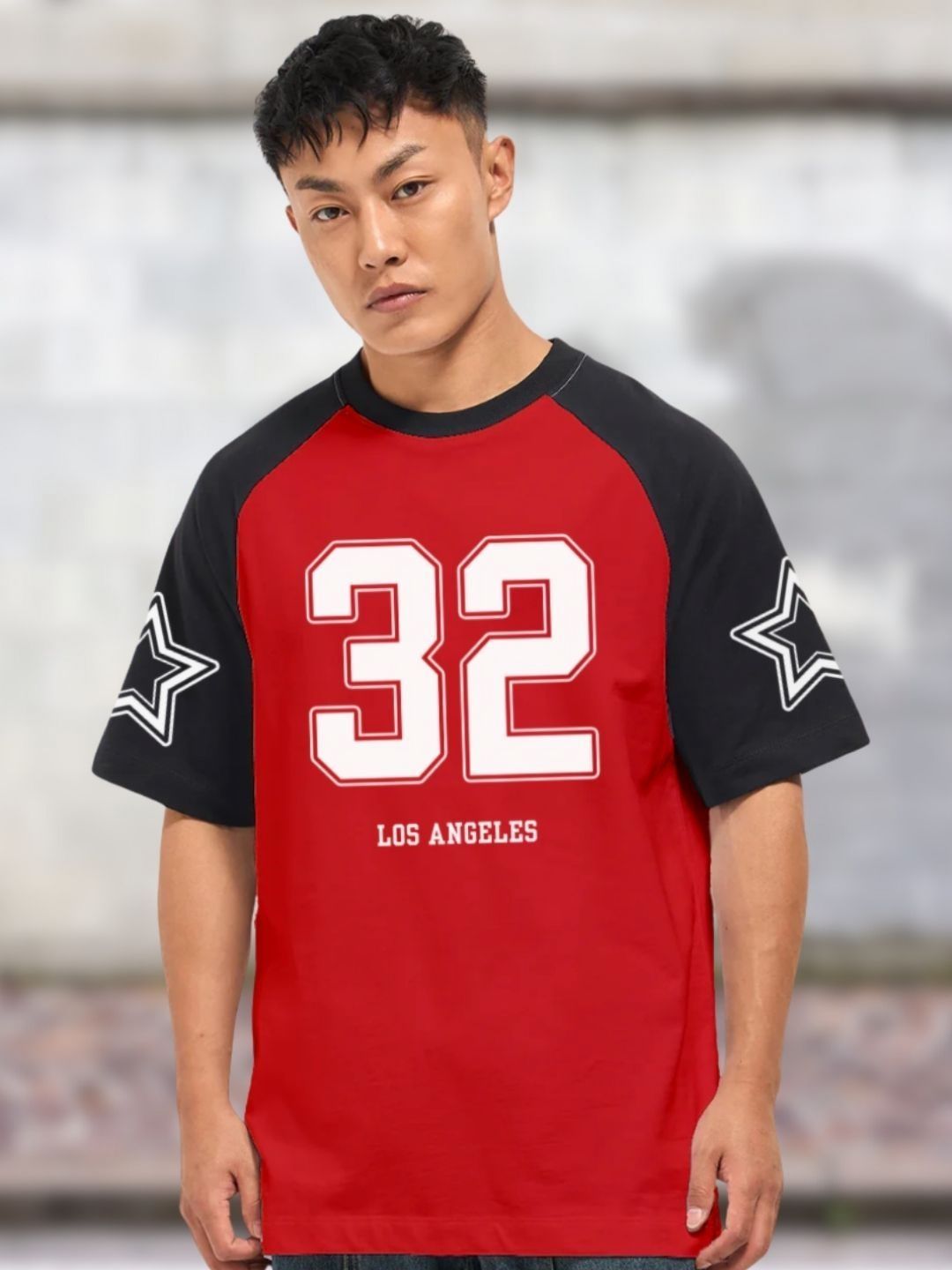 Cool Plus Varsity Printed Oversized Drop-Shoulder Sleeves T-shirt