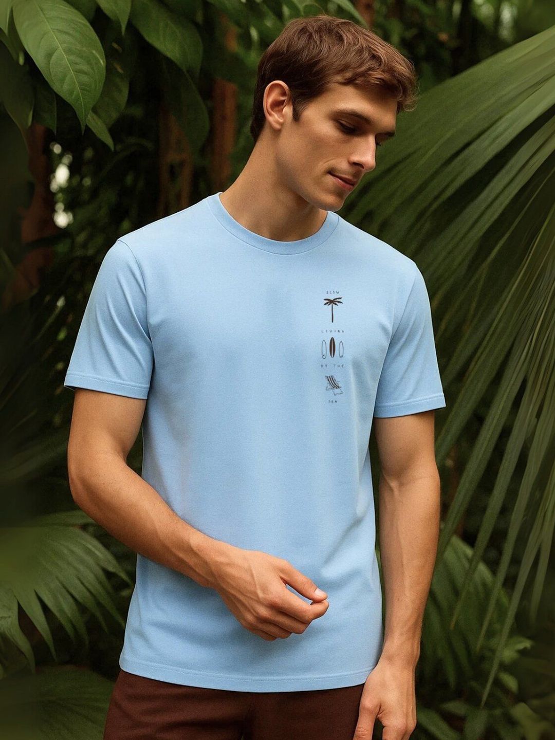 NOBERO Graphic Printed Short Sleeves Pure Cotton T-shirt