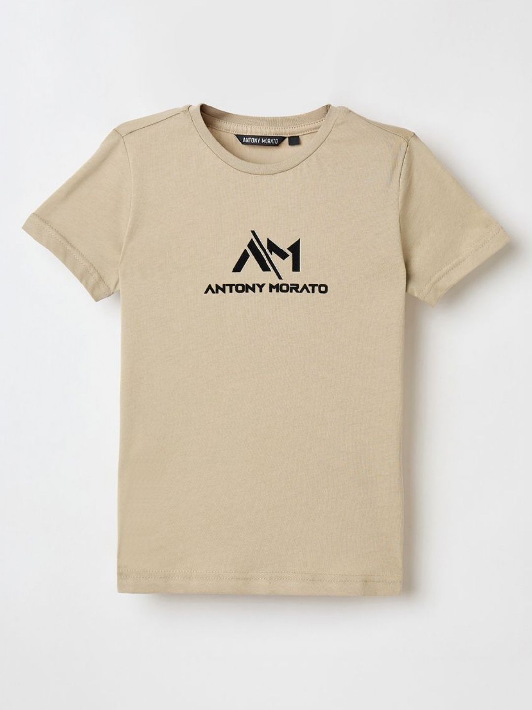 Antony Morato Boys Typographic Printed Round Neck Pure Cotton T-shirt