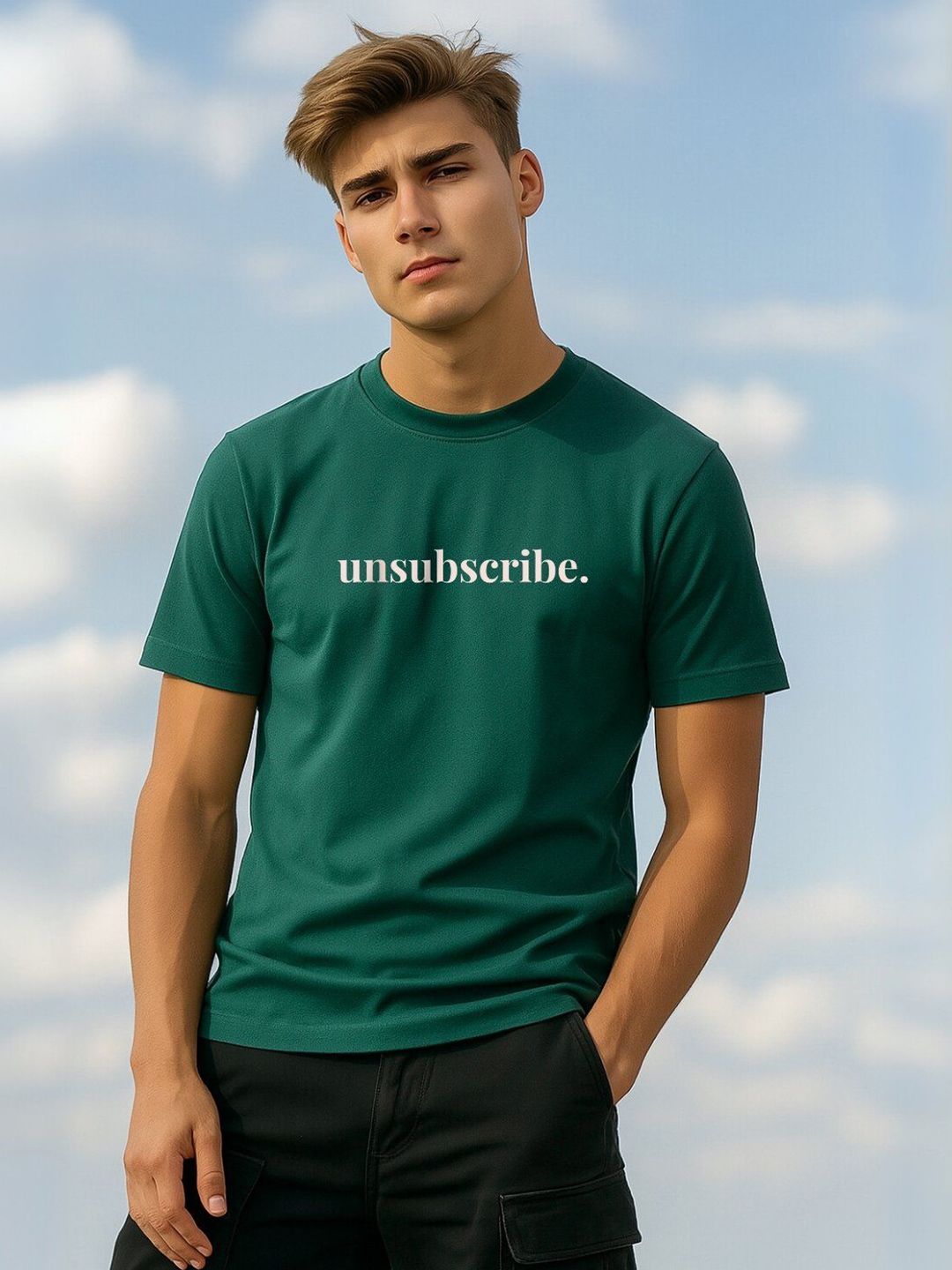 NOBERO Typography Printed Pure Cotton Round Neck T-shirt