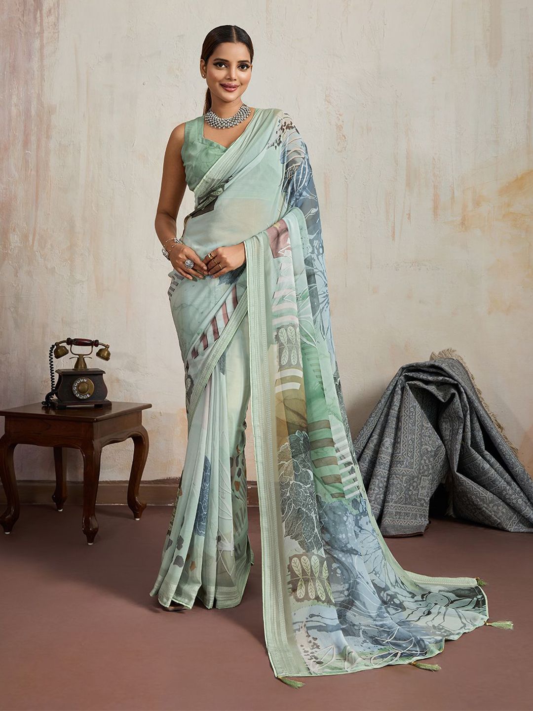Mitera Printed Pure Georgette Saree