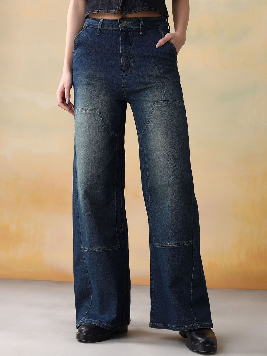 Flying Machine Women High Rise Urban Baggy  Light Fade Stretchable Jeans