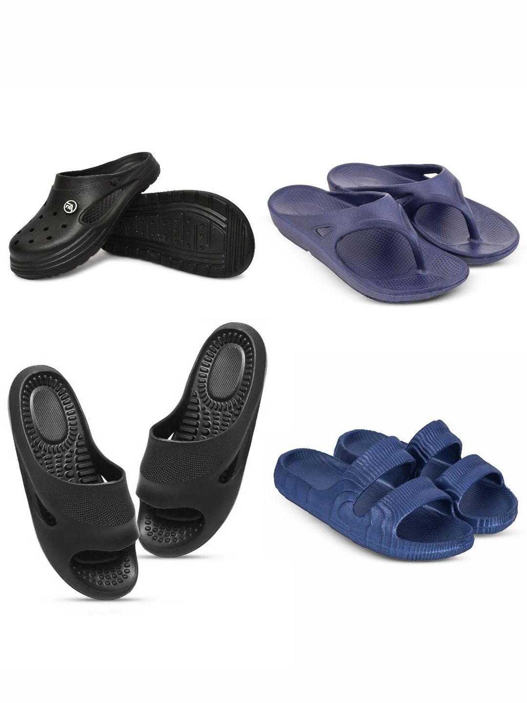 Feel alive Men Set of 4 Lightweight Flip Flops