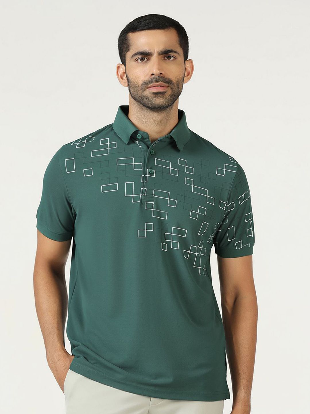 Blackberrys Men Geometric Printed Polo Collar T-shirt