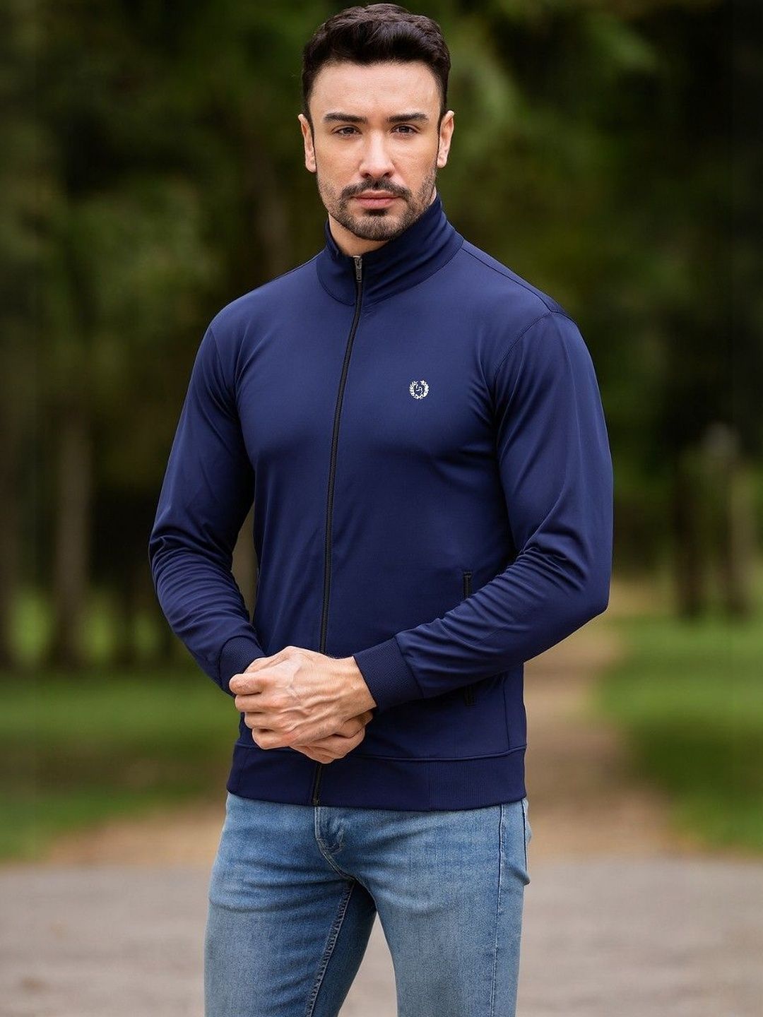 LEE BONEE Men Navy Blue Lightweight Outdoor Sporty Jacket