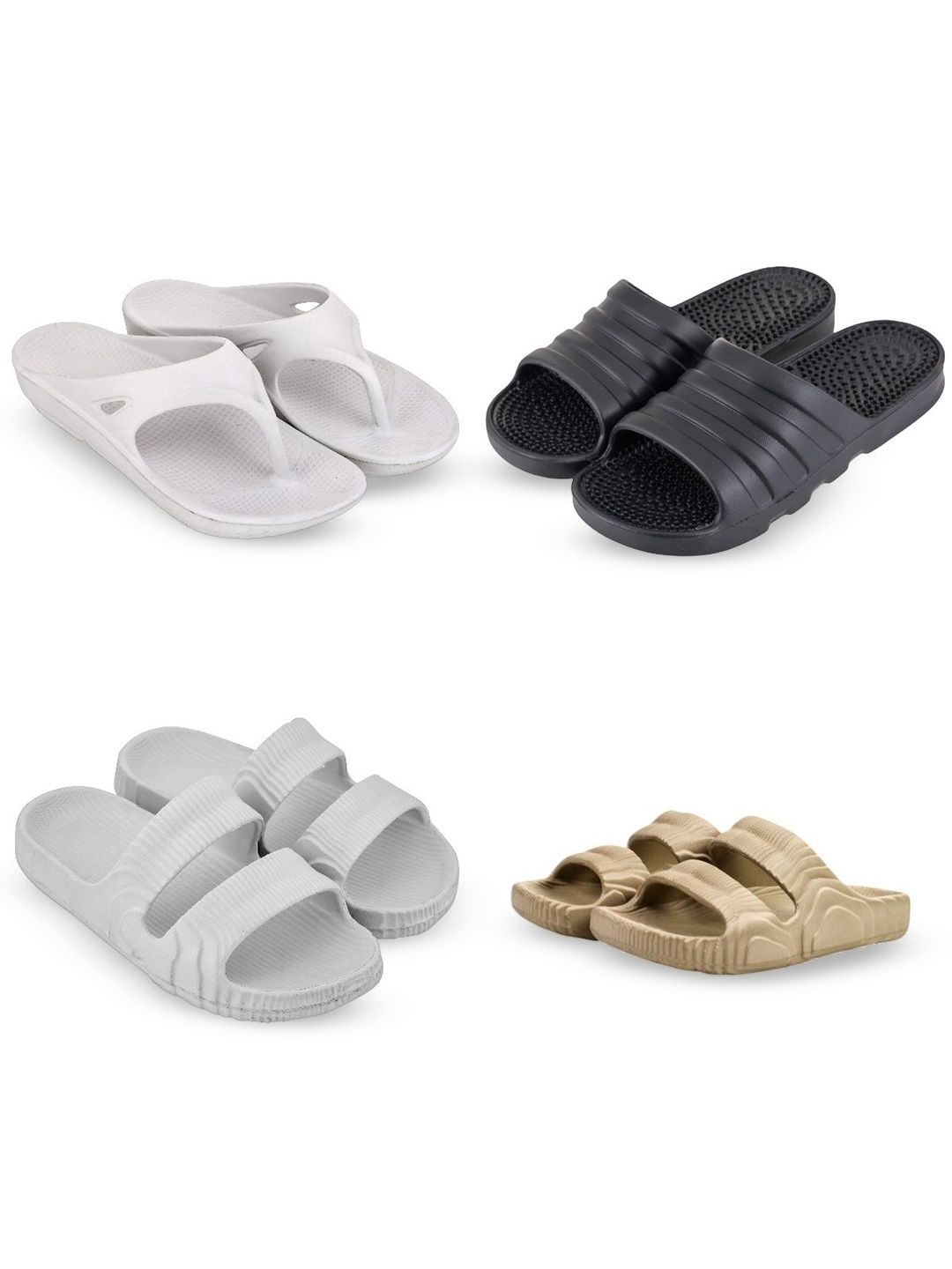 Feel alive Men Pair Of 4 Ultra-Comfortable & Lightweight Sliders