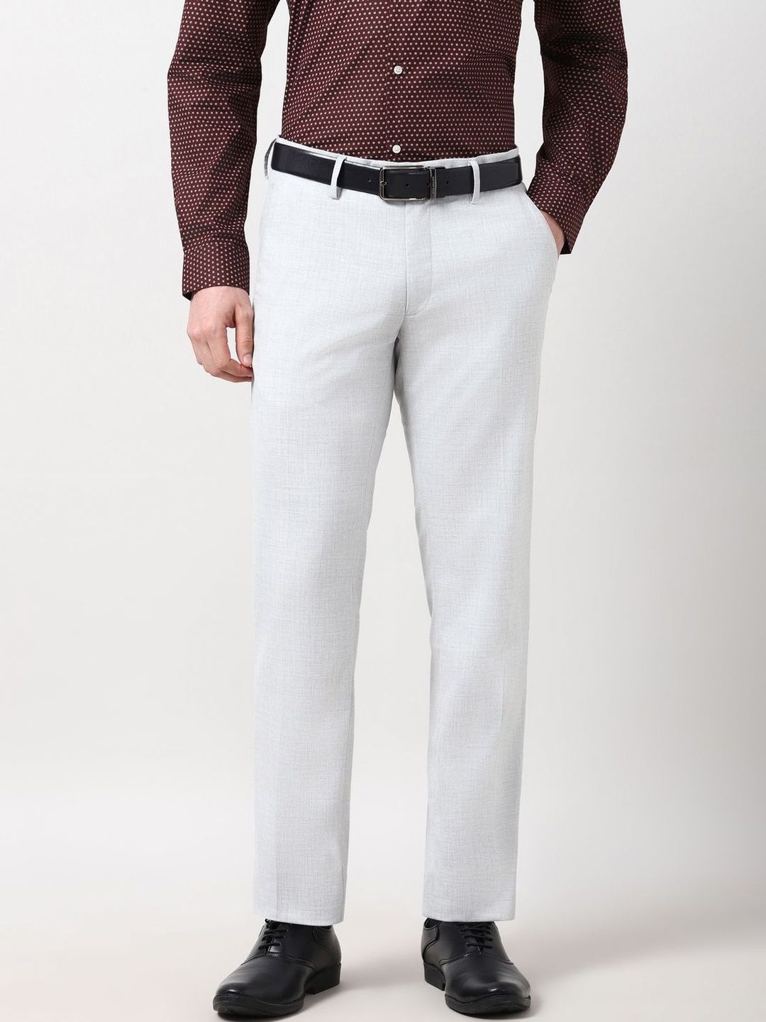 Peter England Men Slim Fit Formal Trousers