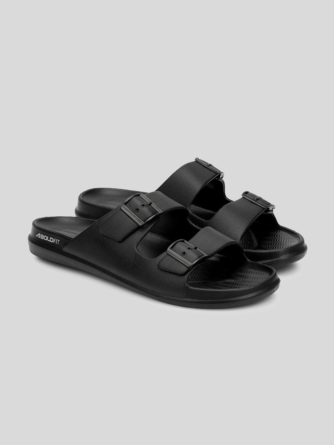 BOLDFIT Men Black Walking Sliders Flip Flops
