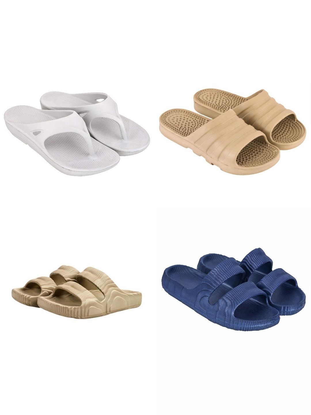 Feel alive Men Set of 4 Lightweight Flip Flops