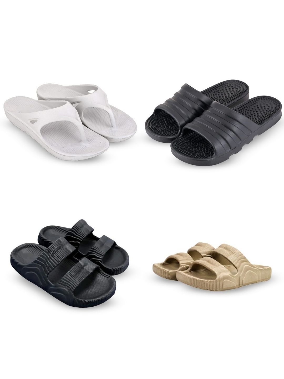 Feel alive Set of 4 Men Ultra-Comfortable Lightweight Sliders