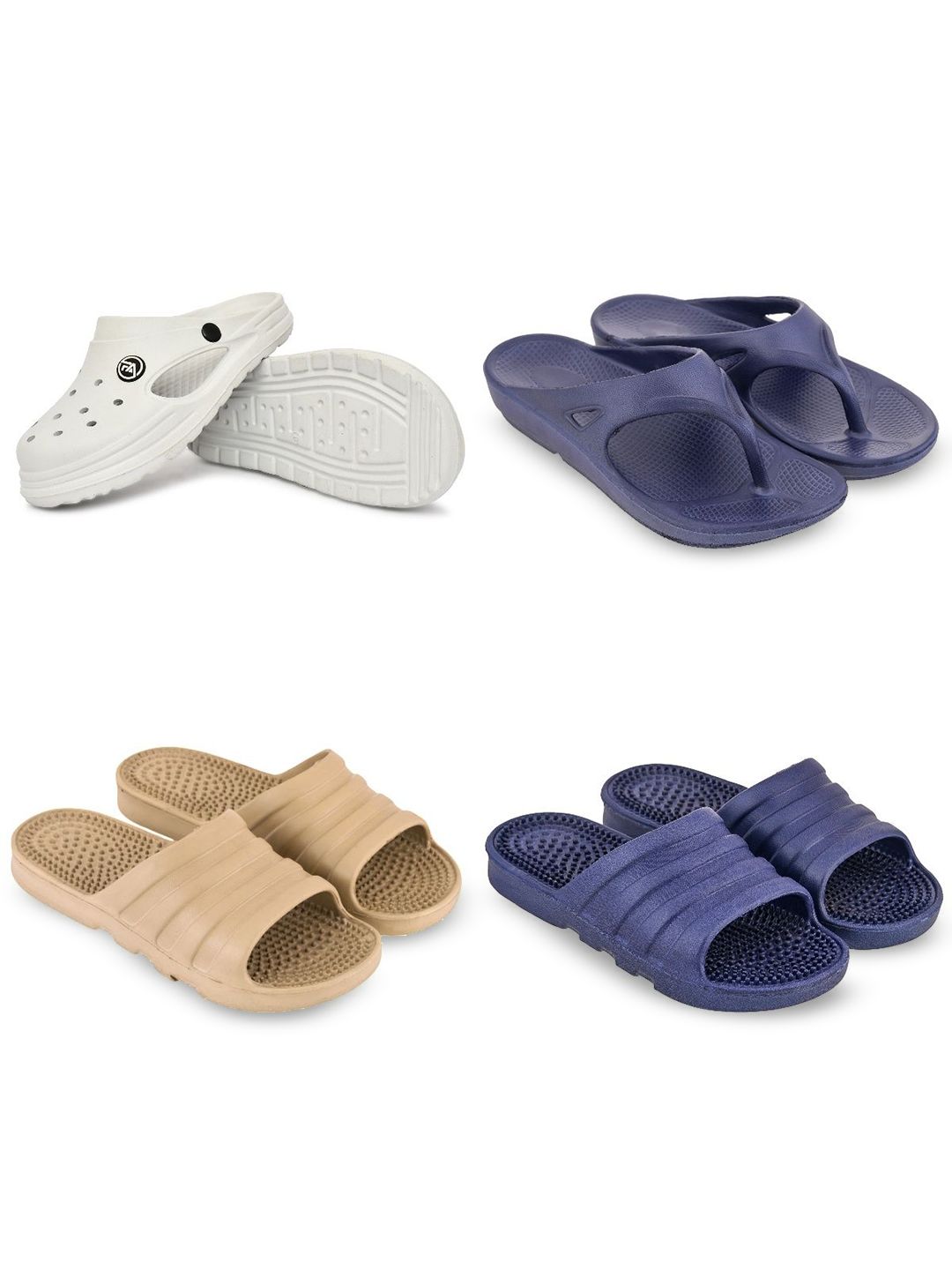 Feel alive Men Pack of 4 Lightweight Flip Flops