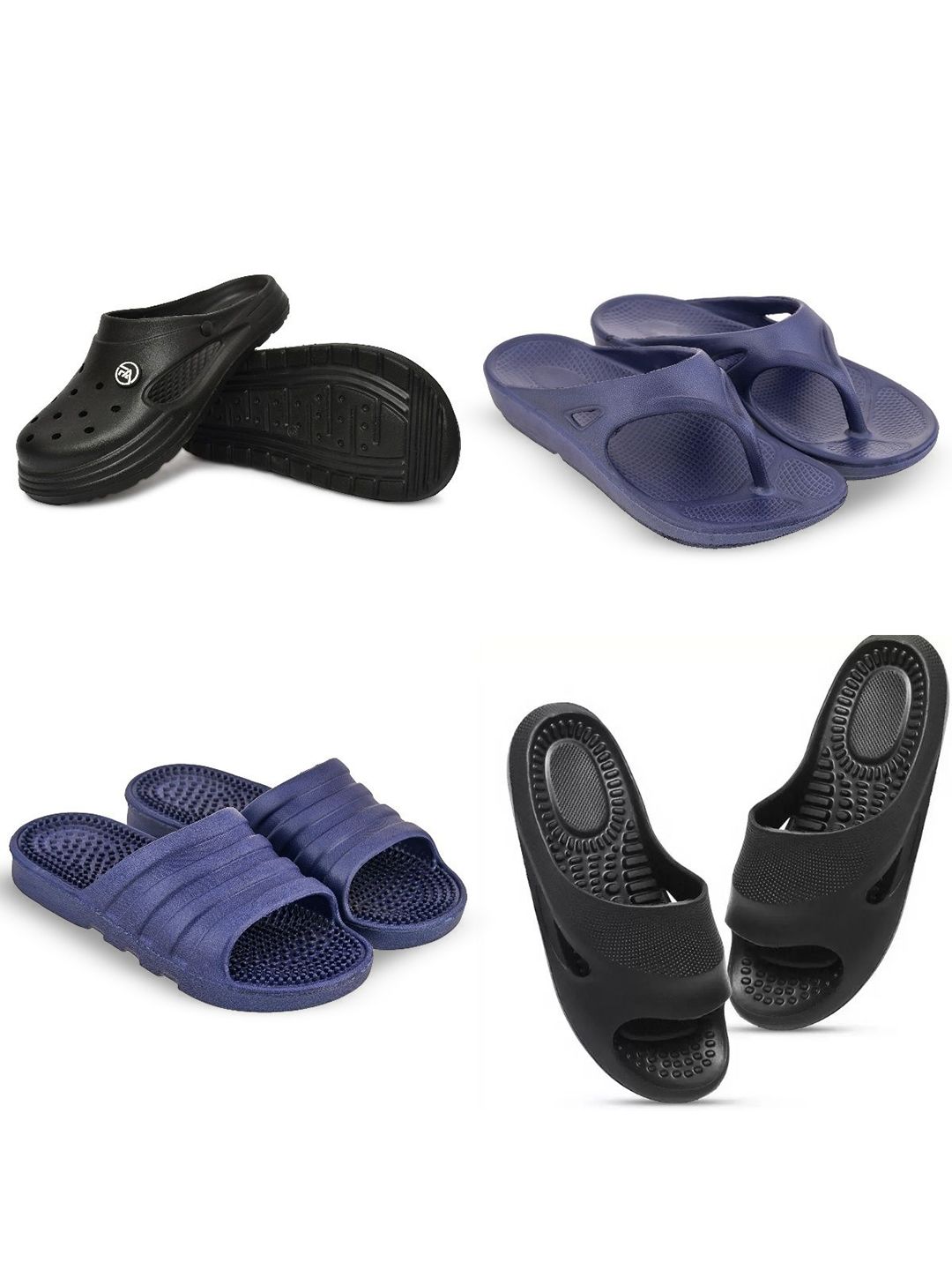 Feel alive Men Pair Of 4 Ultra-Comfortable & Lightweight Sliders