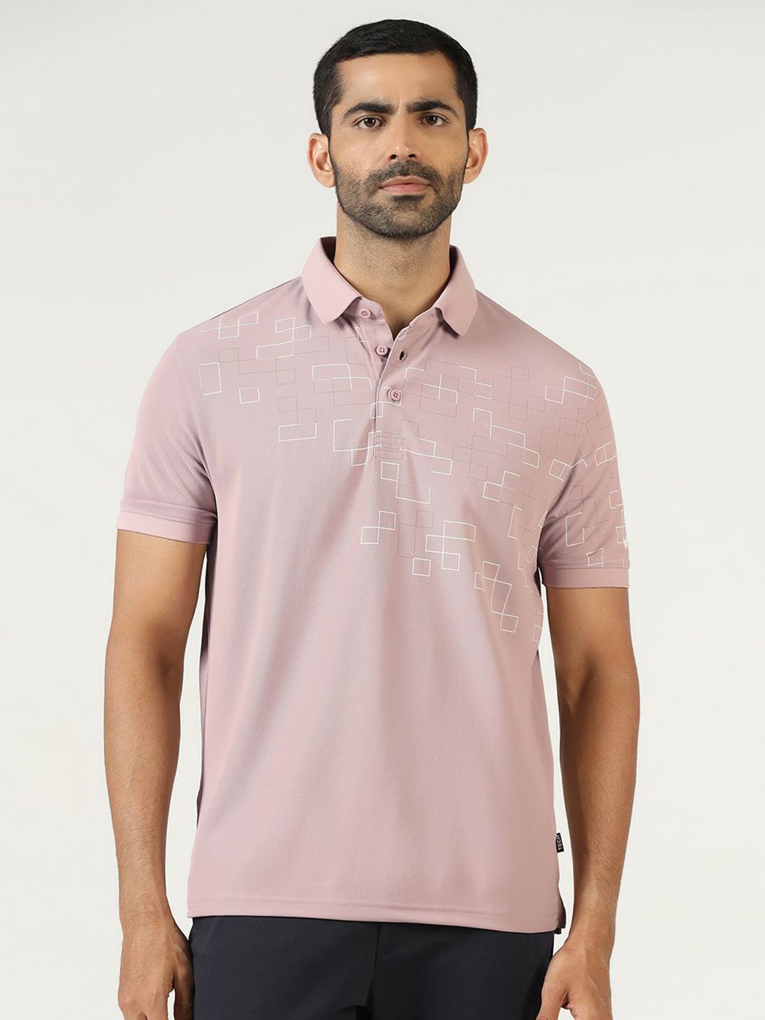 Blackberrys Geometric Printed Polo Collar Slim Fit T-shirt