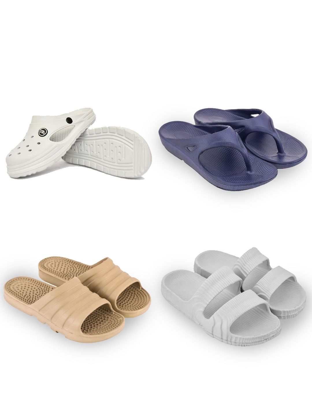 Feel alive Men Set Of 4 Ultra-Comfortable Lightweight Clogs
