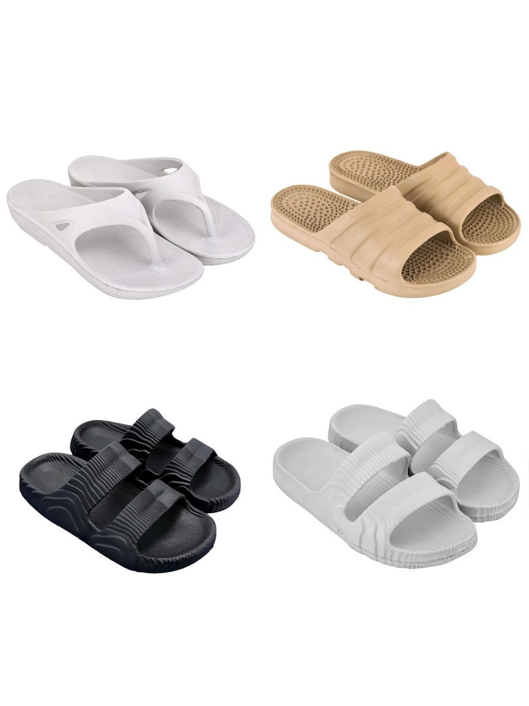 Feel alive Men Set of 4 Ultra-Comfortable Lightweight Sliders