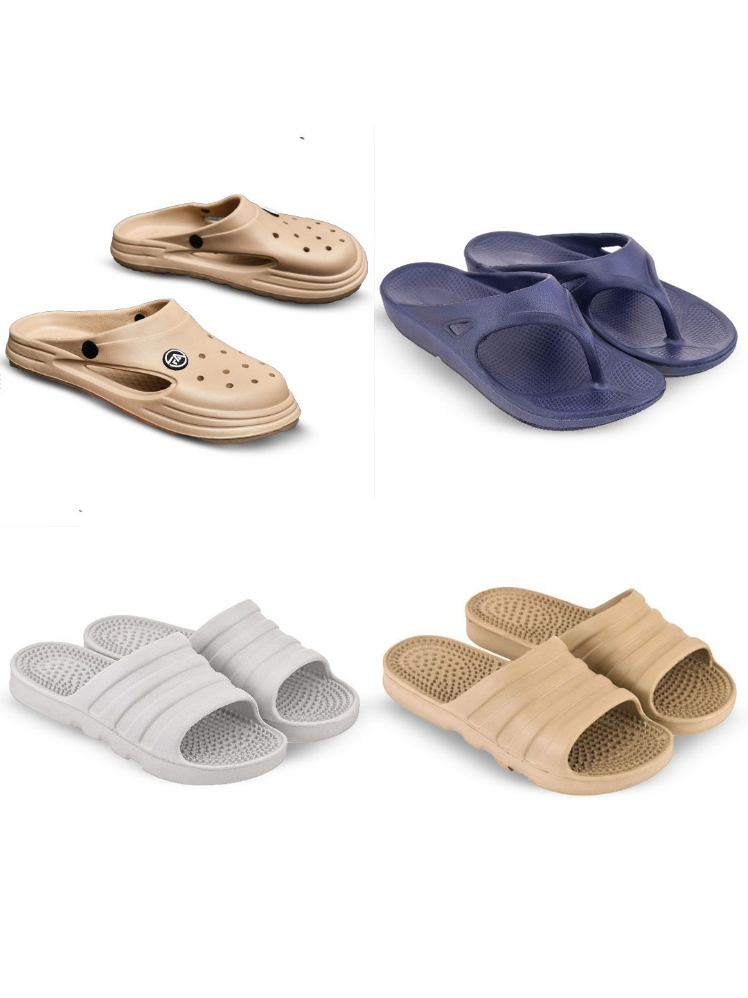 Feel alive Men Set of 4 Lightweight Flip Flops