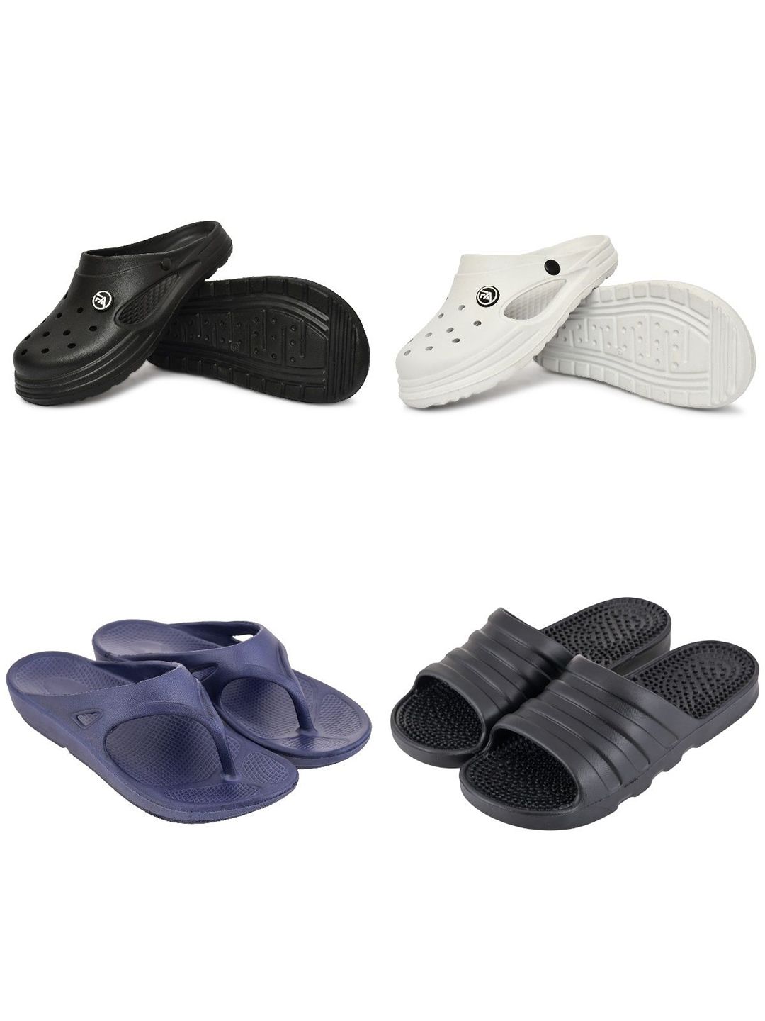 Feel alive Men Pack Of 4 Ultra-Comfortable & Lightweight Flip Flops