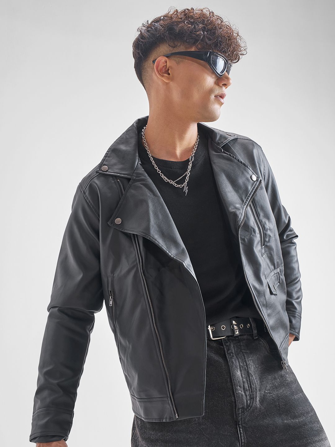 Buy HIGHLANDER Men Black Solid Leather Jacket - Jackets for Men