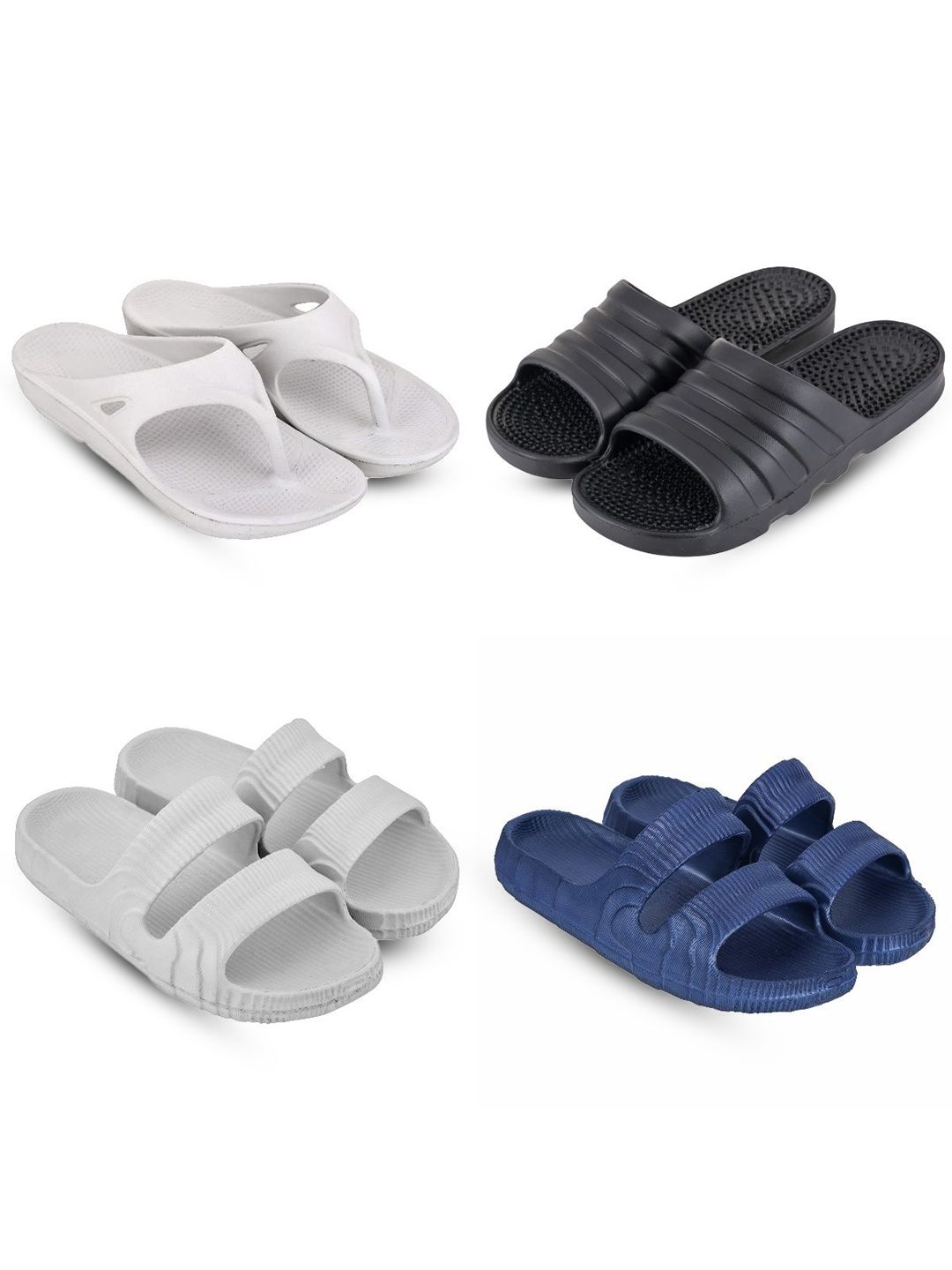 Feel alive Men Set of 4 Lightweight Flip Flops