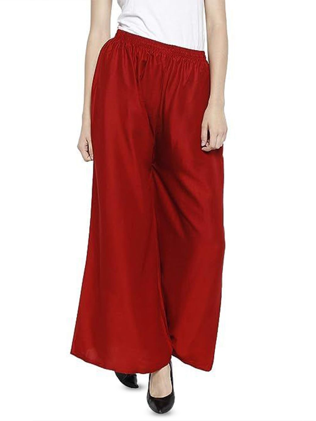 Thrifty Thread Women Solid Flared Palazzos