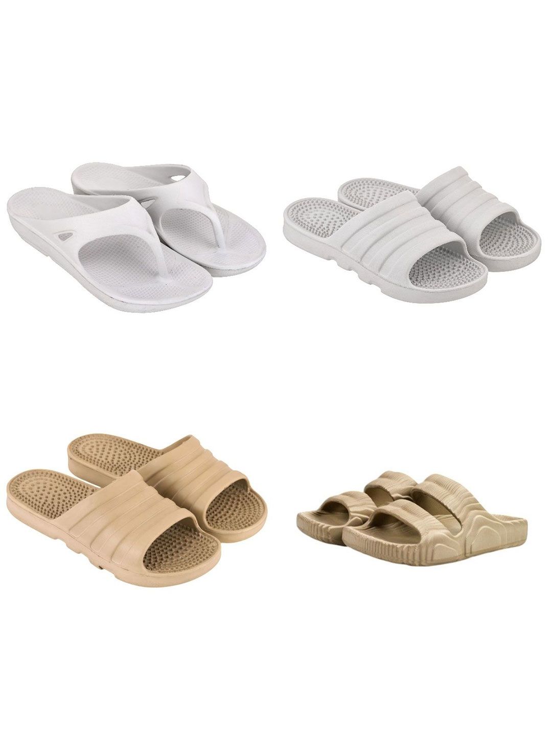 Feel alive Men Set of 4 Solid Ultra-Comfortable & Lightweight Sliders