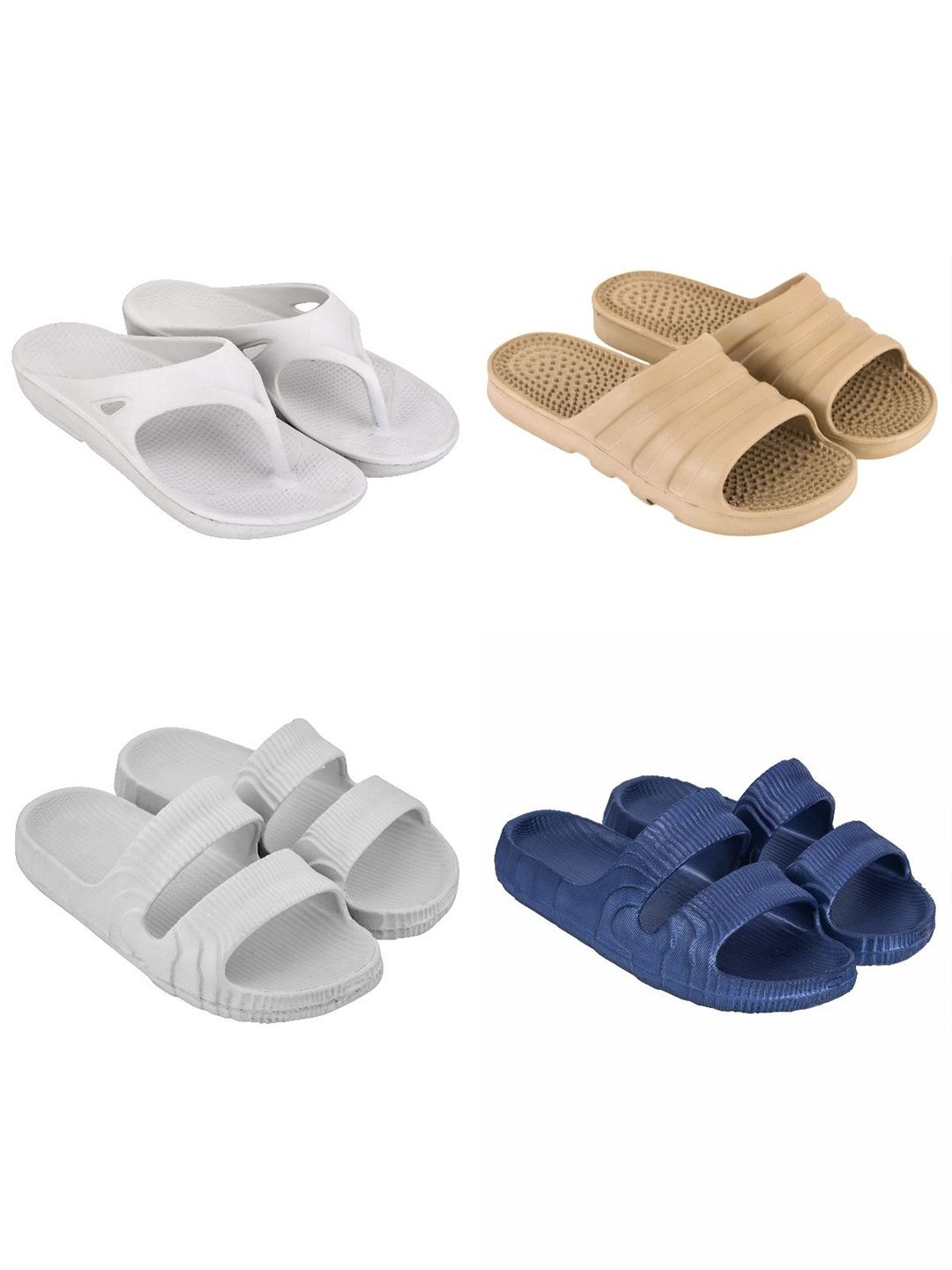 Feel alive Men Set Of 4 Lightweight Flip Flops