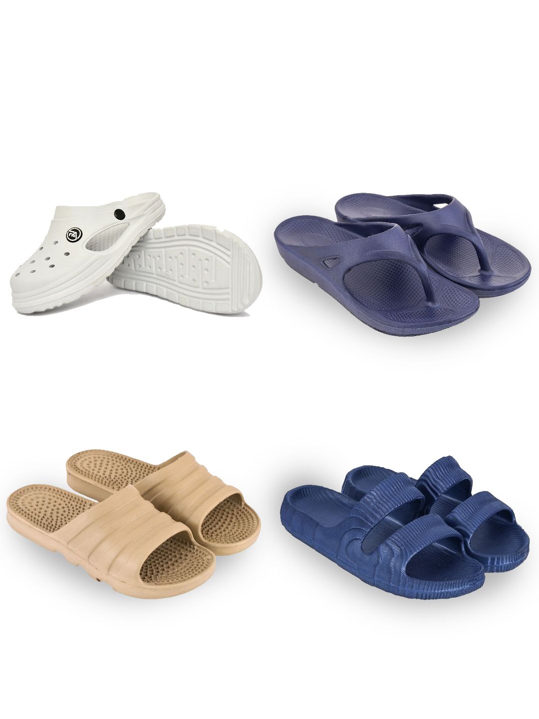 Feel alive Men Set of 4 Lightweight Flip Flops