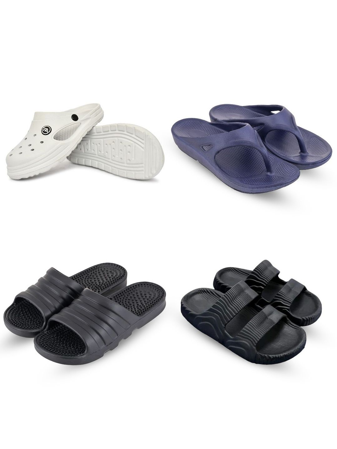 Feel alive Men Pair Of 4 Ultra-Comfortable & Lightweight Sliders