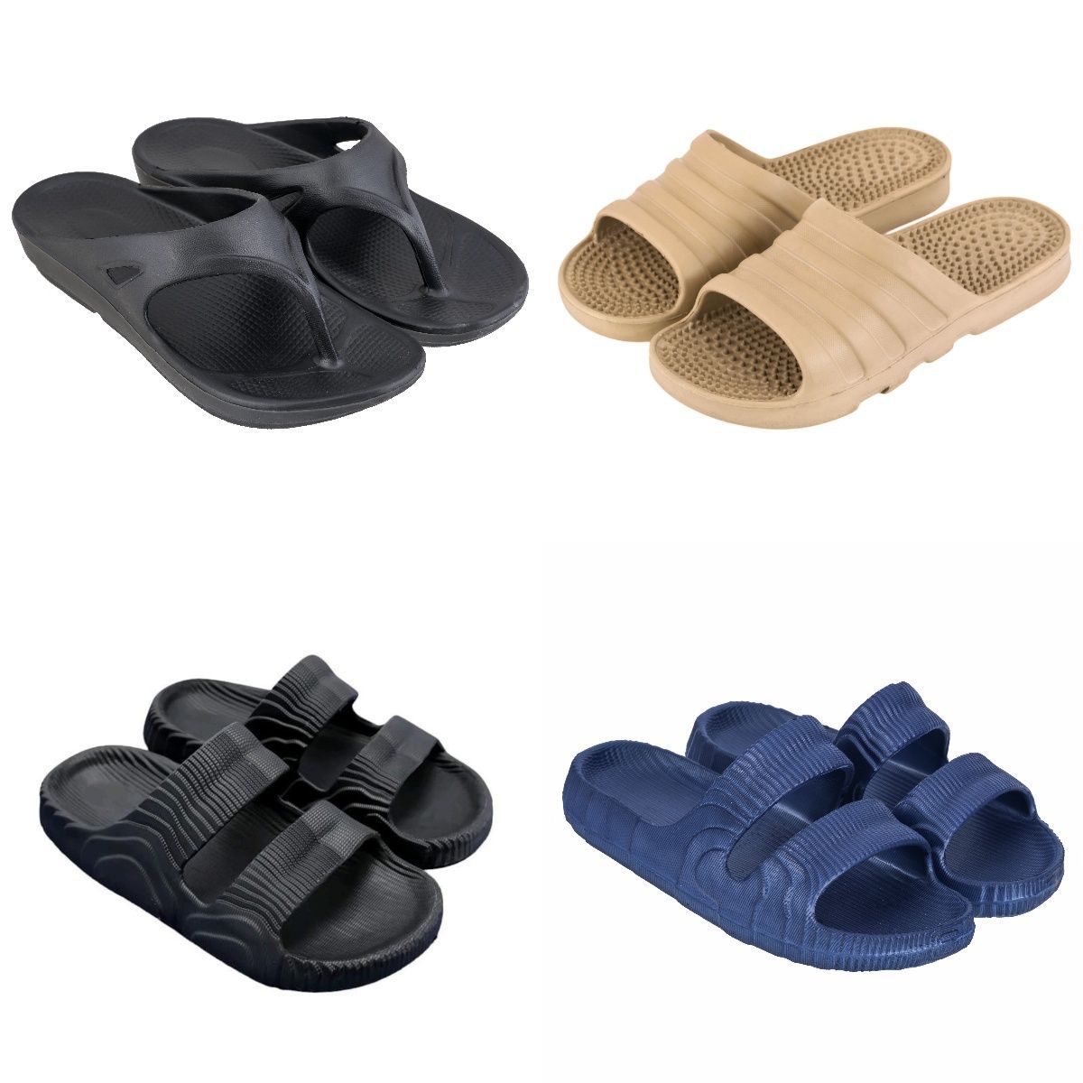 Feel alive Men Set of 4 Ultra-Comfortable Lightweight Sliders
