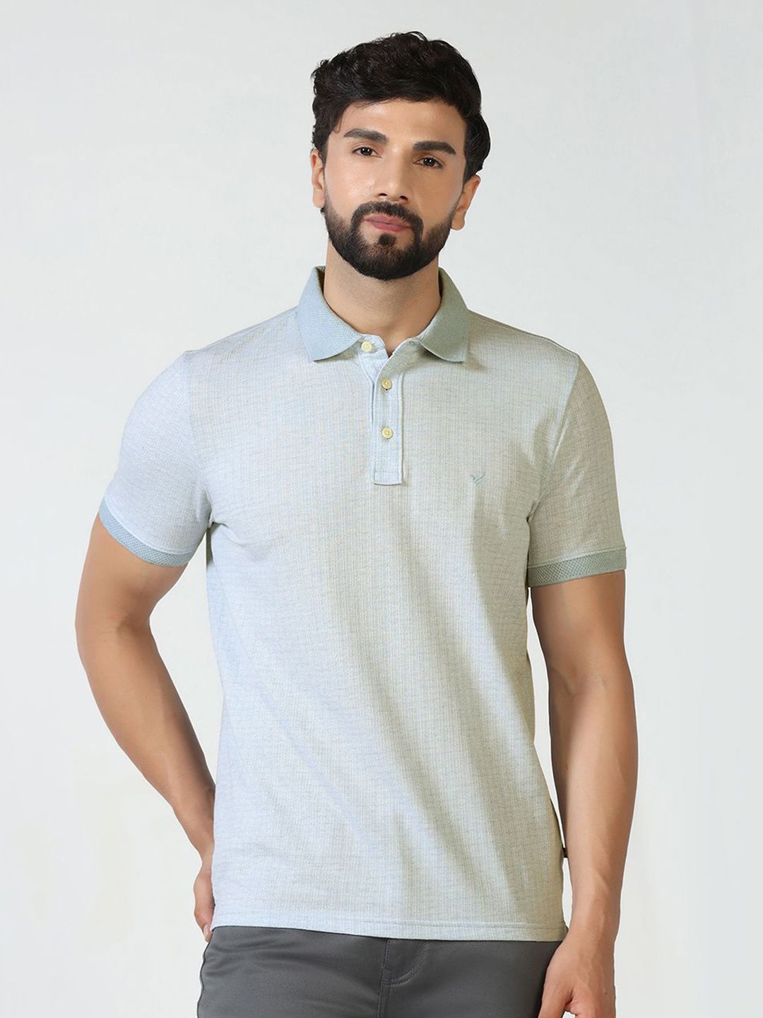 Blackberrys Men Self Design Polo Collar T-shirt