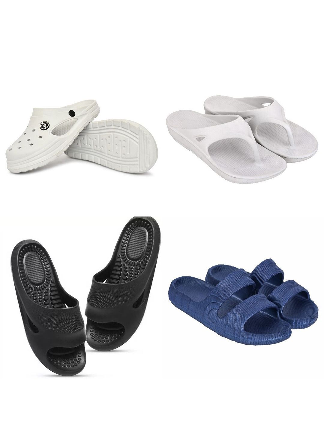 Feel alive Men Pack Of 4 Ultra-Comfortable & Lightweight Flip Flops