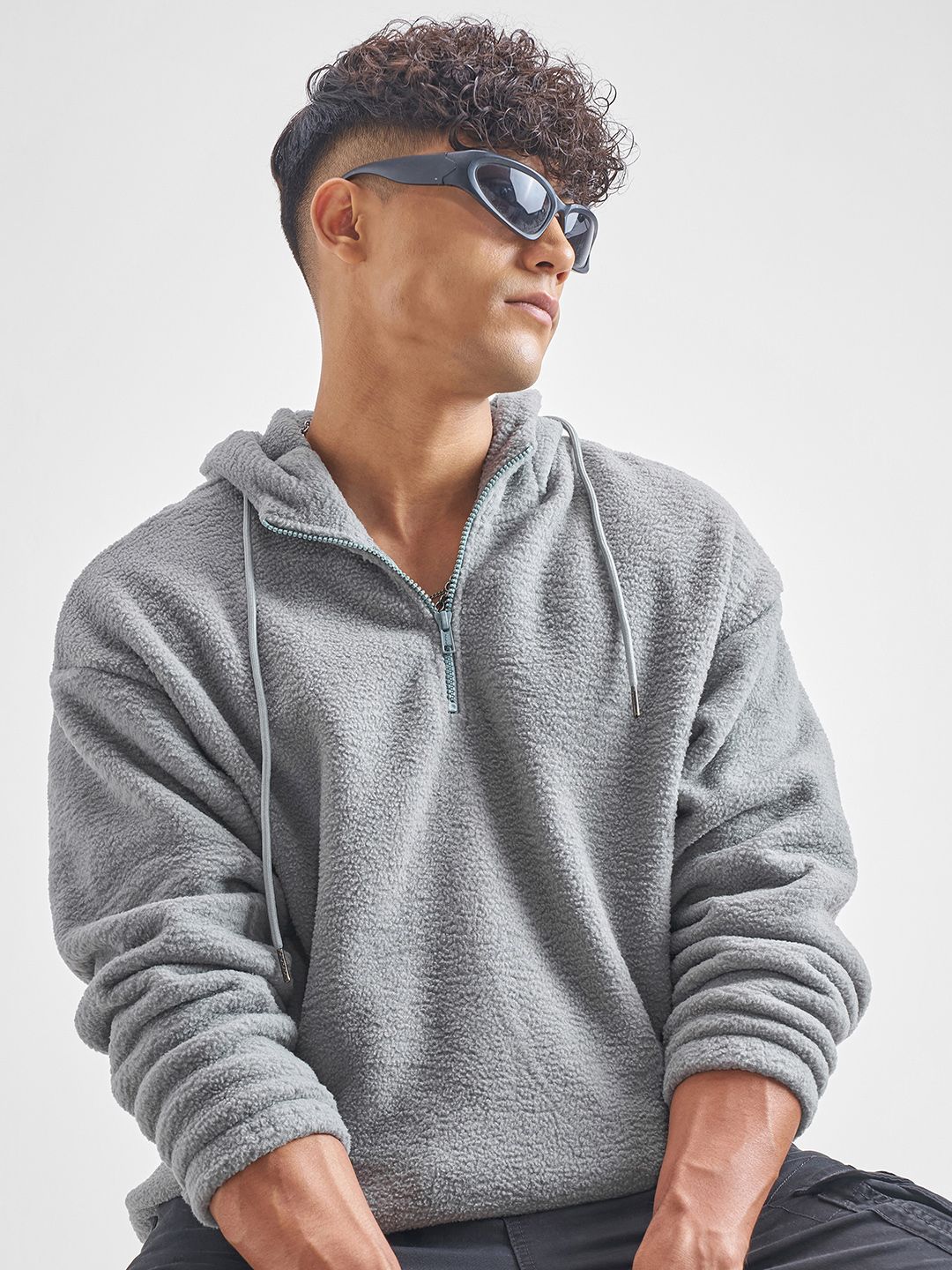 Buy HIGHLANDER Oversized Hooded High Neck Drop-Shoulder Sleeves