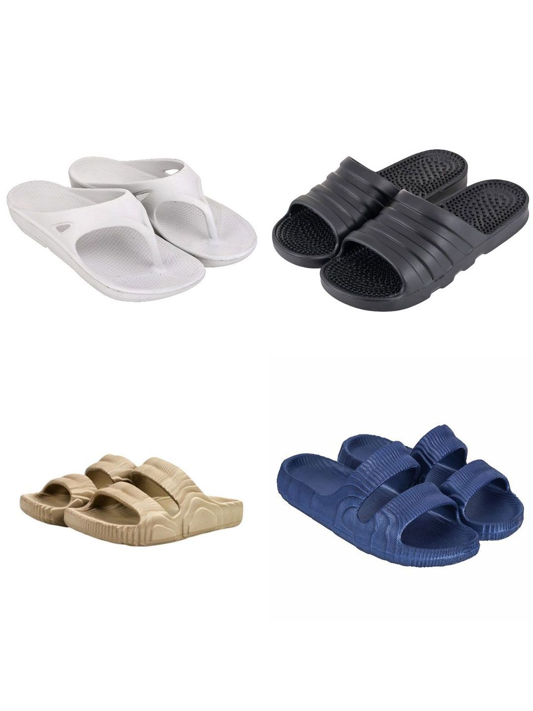 Feel alive Men Set of 4 Sliders Flip Flops