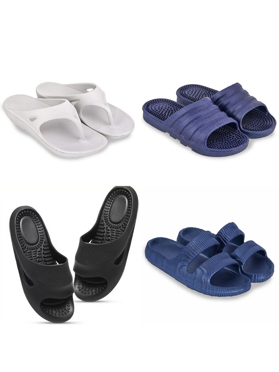 Feel alive Men Set of 4 Lightweight Flip Flops