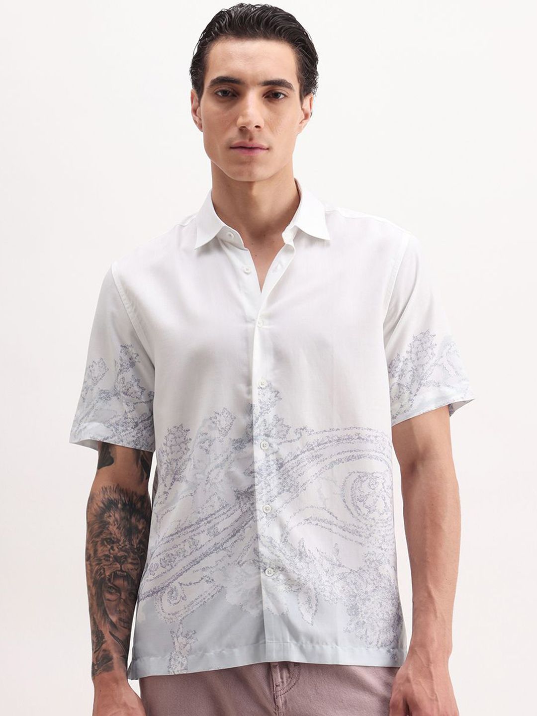 RARE RABBIT RARE RABBIT Men Smart Fit Floral Printed Spread Collar Casual Shirt