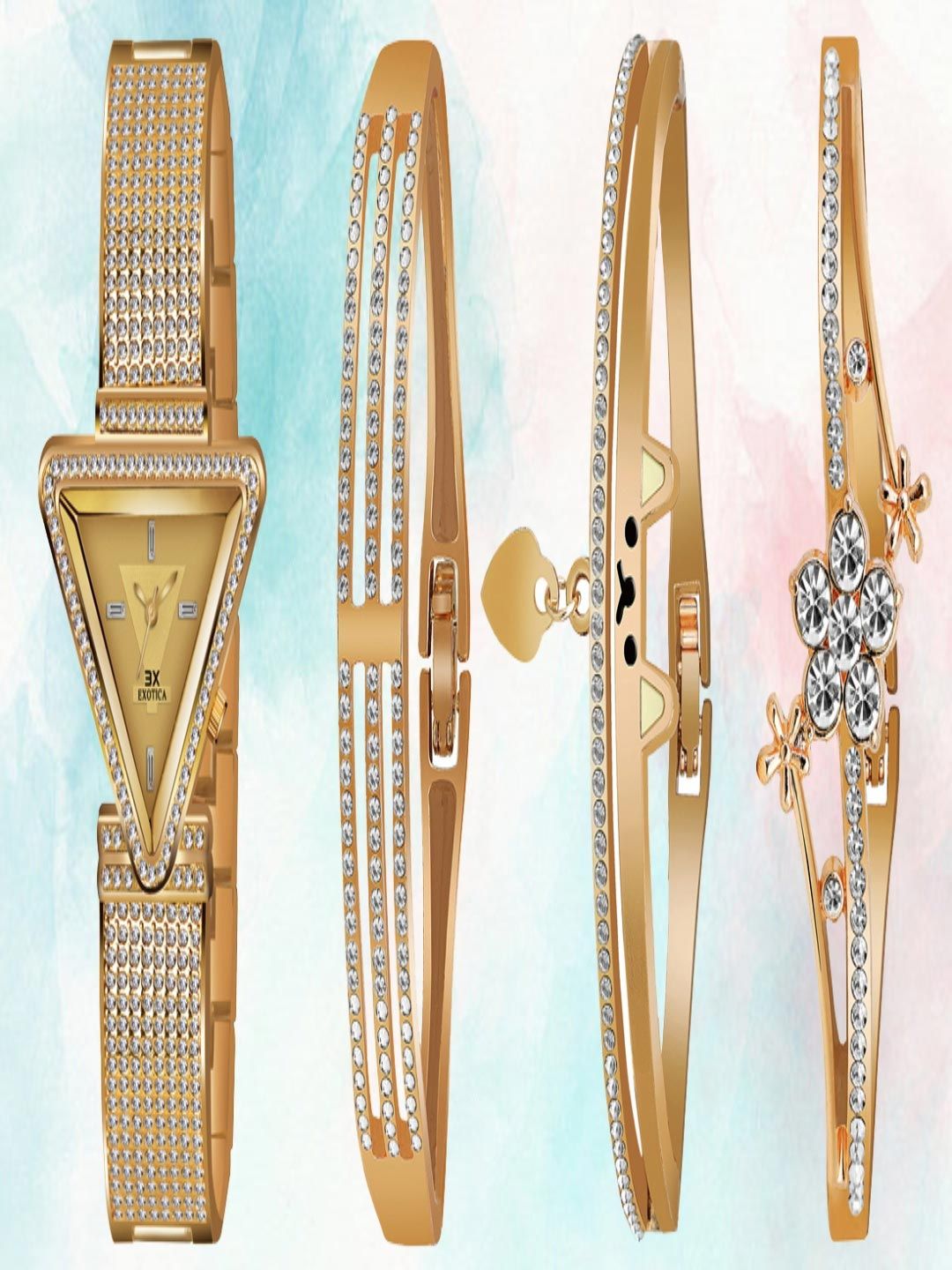 Exotica Fashions Women Wrist Watch with Matching Bangles Analog Watch EX-6006