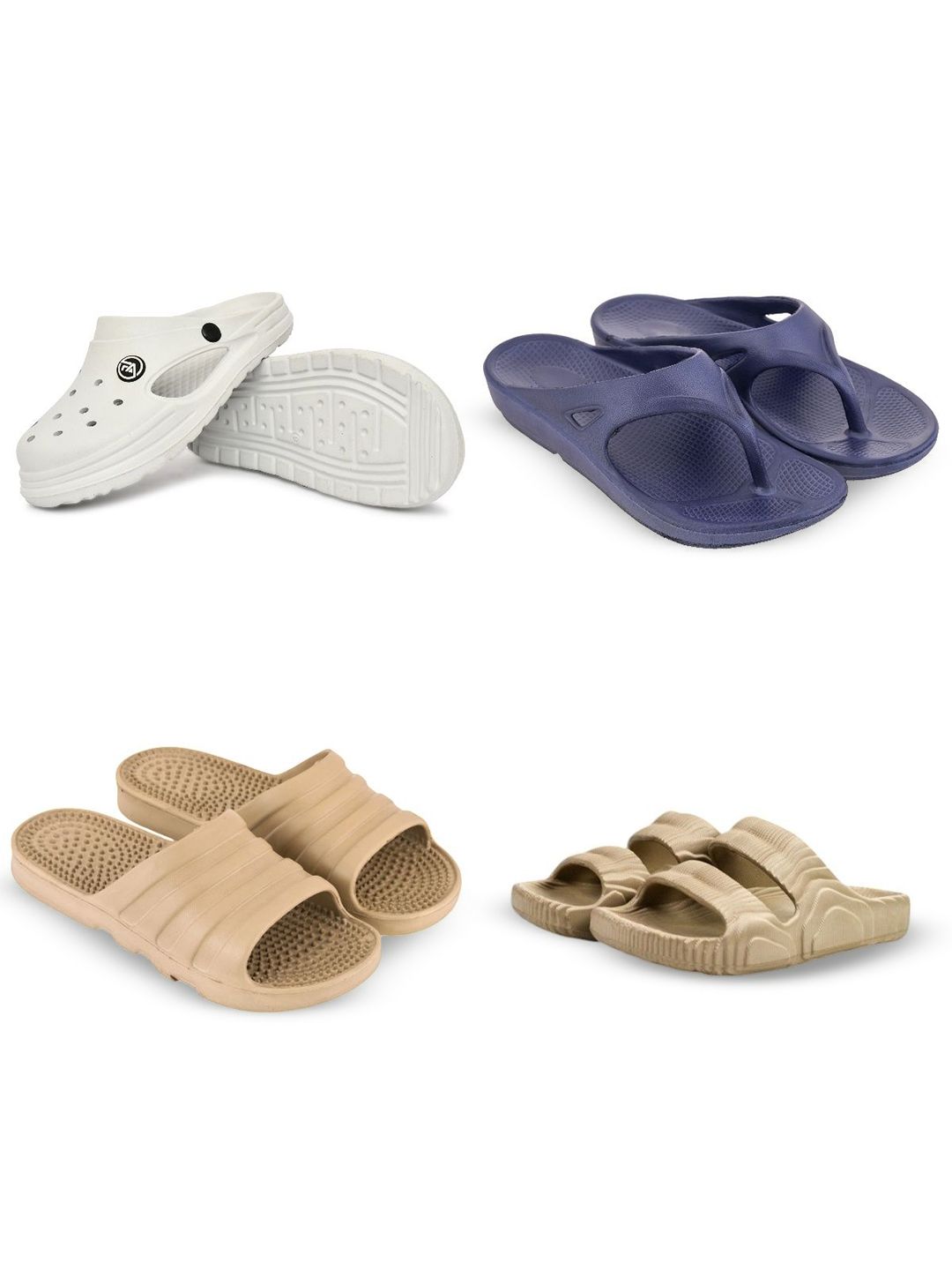 Feel alive Men Pack Of 4 Self Design Lightweight Sliders