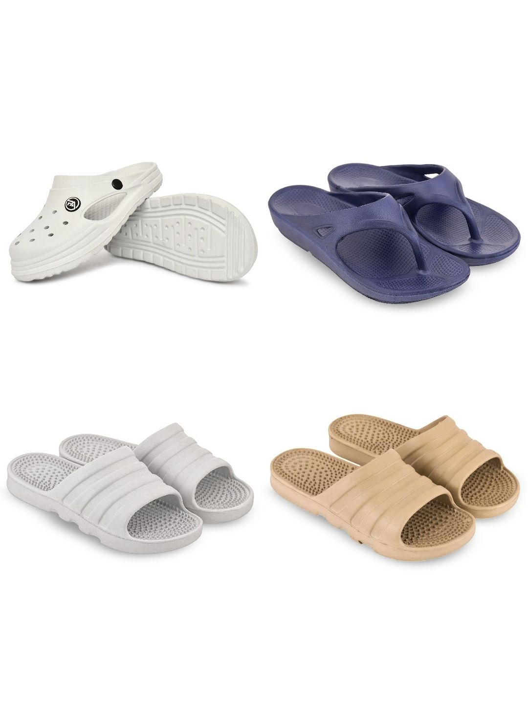 Feel alive Men Set of 4 Ultra-Comfortable Lightweight EVA Clogs