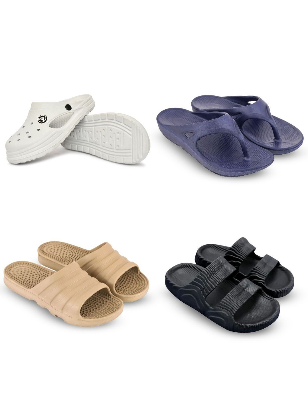 Feel alive Men Pack of 4 Flip Flops