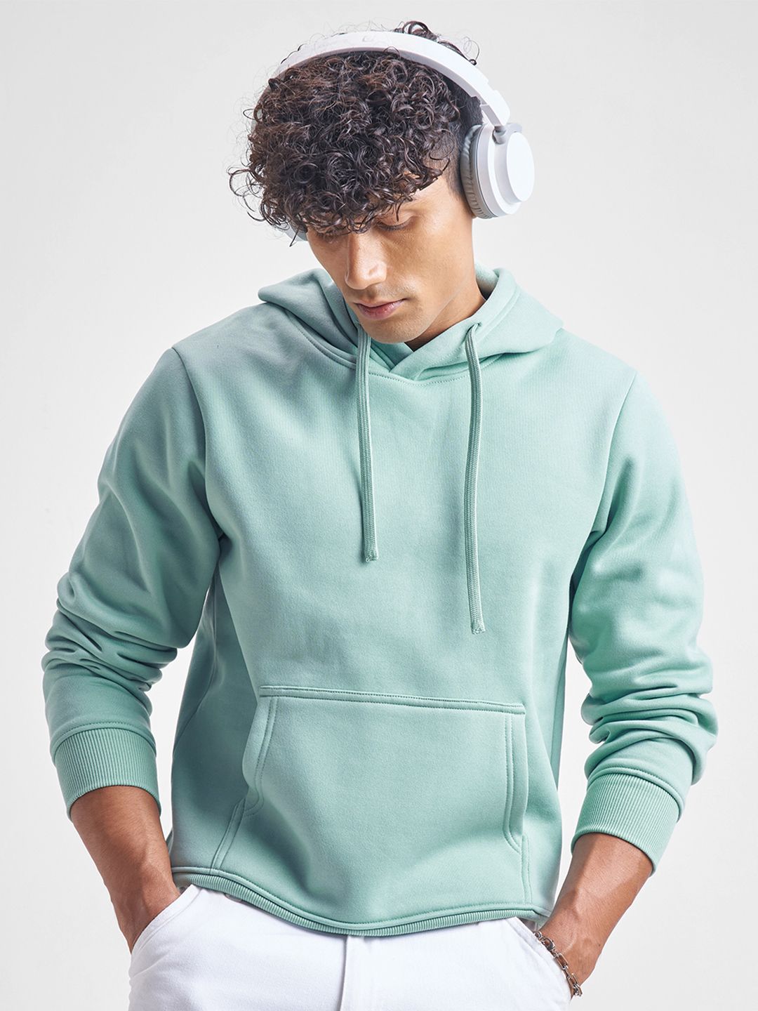 HIGHLANDER Men Blue Hooded Sweatshirt