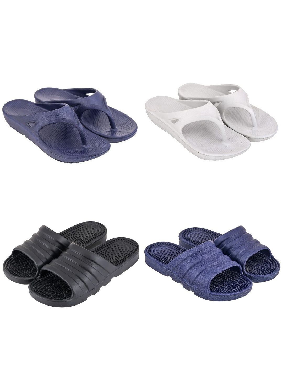 Feel alive Men Pack of 4 Lightweight Flip Flops