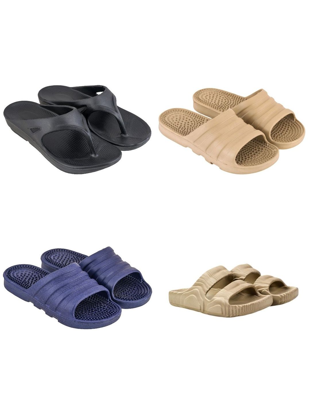 Feel alive Men Set of 4 Lightweight Flip Flops