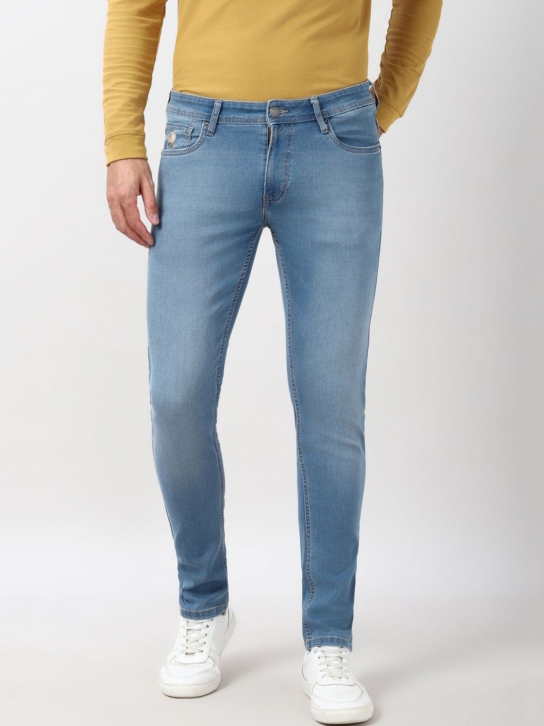 Peter England Casuals Men Slim Fit Mid-Rise Light Fade Jeans